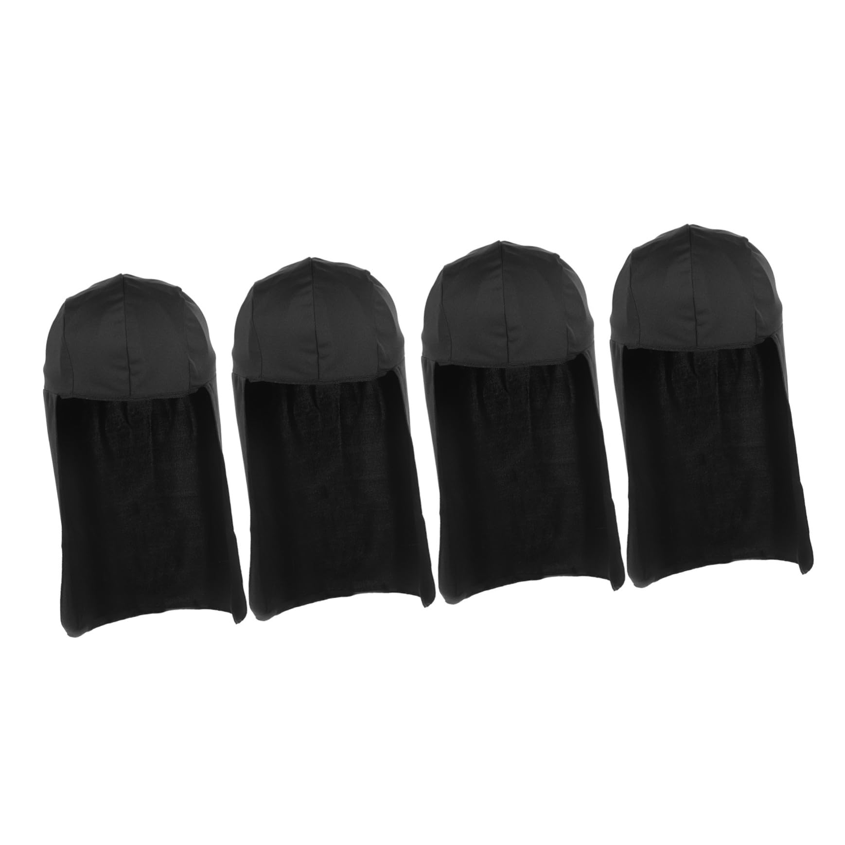BESPORTBLE Men's Cycling Sun Hat 4pcs Cooling Skull Caps Polyester Windproof Sun Shade Neck Protection Perfect for Outdoor Activities Black