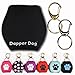 Dapper Dog Dog Tag Silencer with Gold and Silver Kwik Clips and Gold and Silver Tag Rings (Red with Black Paw)