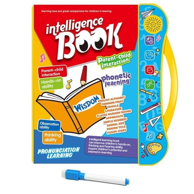 Image of Alphabet Learning Book for Kids - Interactive Talking Sound Book with Music | ABC Letters, Numbers&Shapes Educational Toy | Boys Girls Flash Card Book
