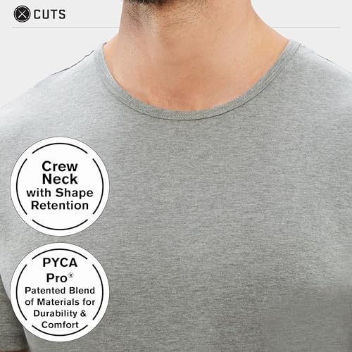 Clothing Men's Premium AO Crew Neck Casual Short Sleeve T-Shirt | Classic Split-Hem | PYCA Pro Soft Fabric3