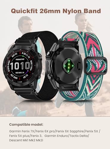 Correa de Nylon 26mm Compatible con Garmin Fenix miniatura 2