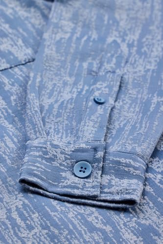 Image of SNITCH Men Casual Shirt | Slim Fit Full Sleeve Mandarin Collar Stripes Design | Premium Viscose Blend & Breathable Fabric for Everyday & Semi-Formal Wear