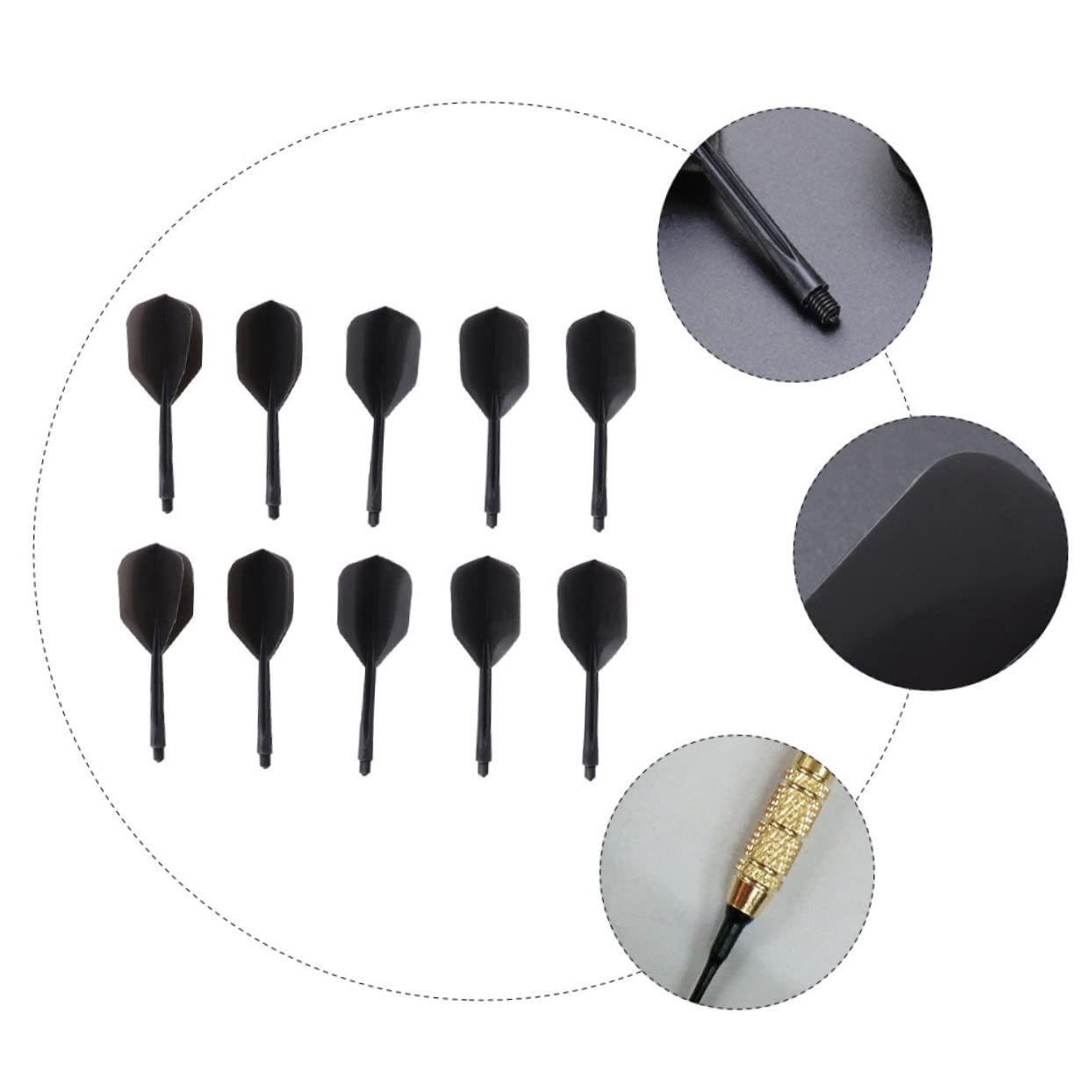 Yardwe 3sets Thread Shafts for Professional Dart Accessories Maintain Flight Shape Enhance Balance 10pcs*3