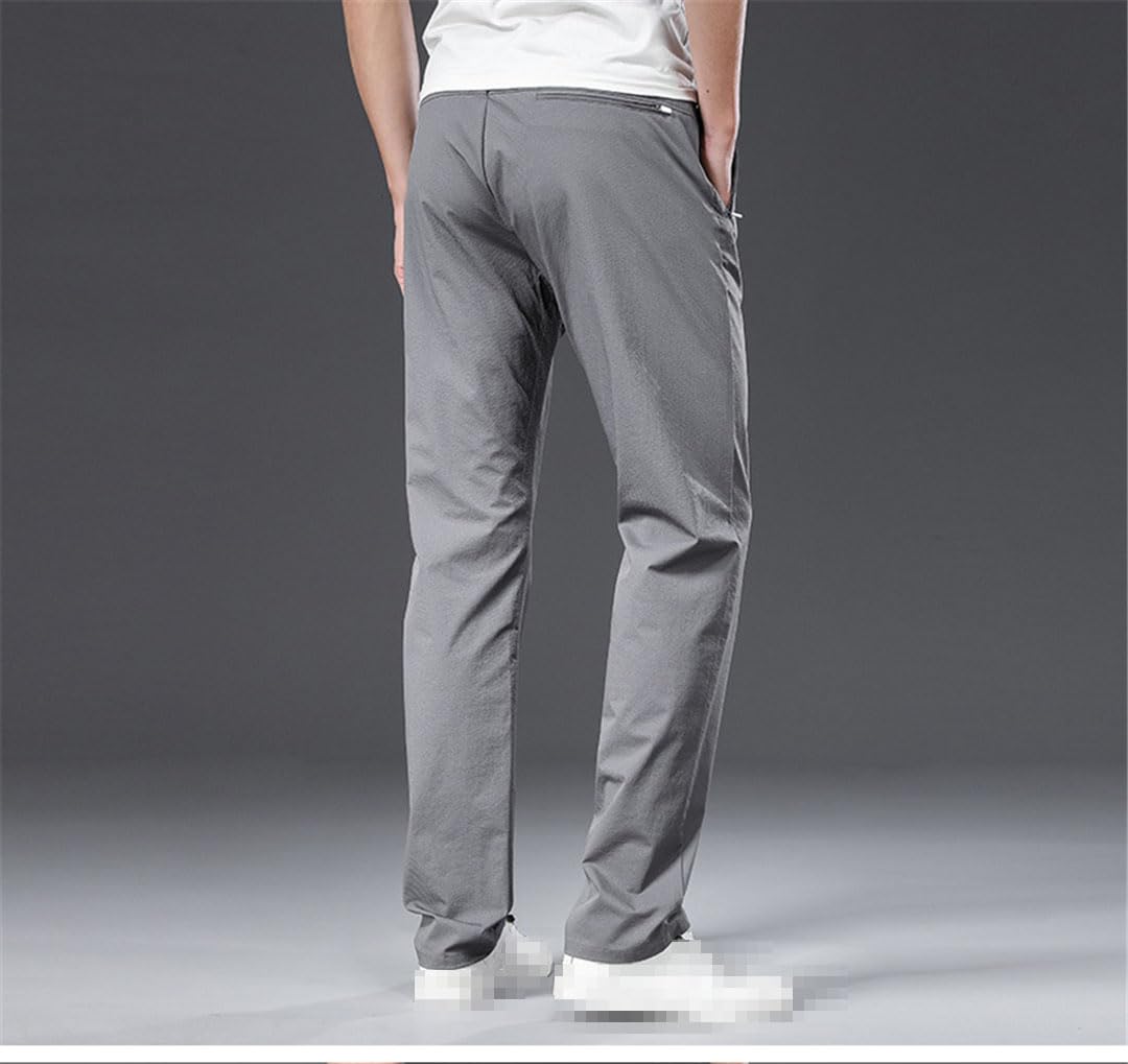 Pantalones Casuales De Hombre Pantalones Casuales Delgados De Verano Pantalones Sueltos con Cordón Recto Medio