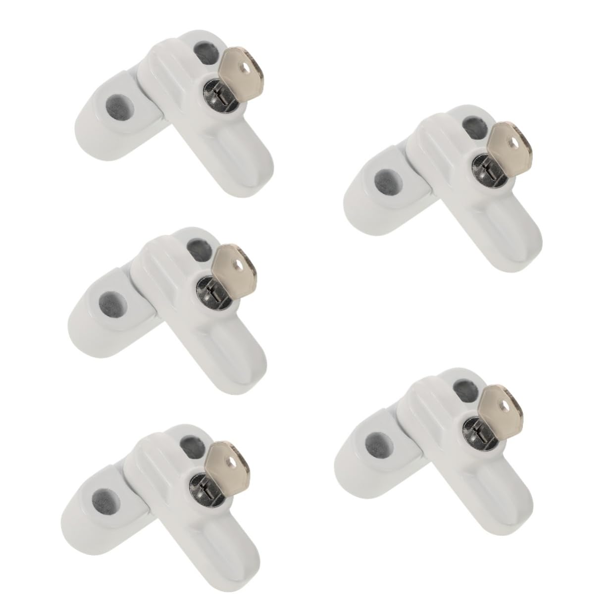 5 Ensembles serrures de châssis de fenêtre pour enfant loquet serrures de fenêtre en métal serrures de fenêtre de remplacement alliage d'aluminium blanche