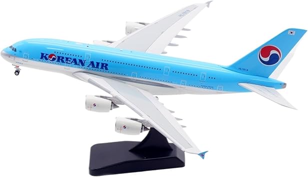 Replica Aircraft Models 18cm Beautiful Scale Aircraft Models 1/400 for Korean Air for Airbus A380 HL7619 Blue Airplane Aviation Exhibits Miniature Airplane Model