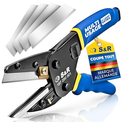 S&R Coupe Cable Cisaille Coupe Tout à Enclume Ciseaux Bricolage Multifunction. Avec 4 lames de rechange
