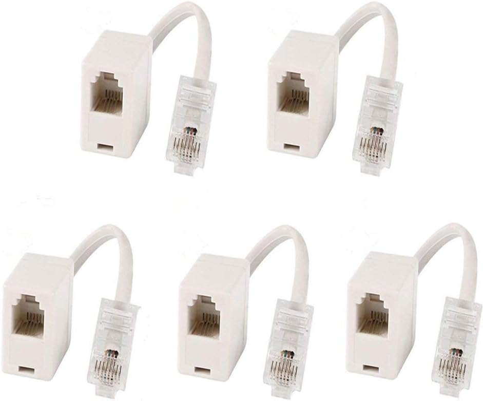 GFORTUN Beige RJ11 6P4C Female to RJ45 8P4C Male Telephone