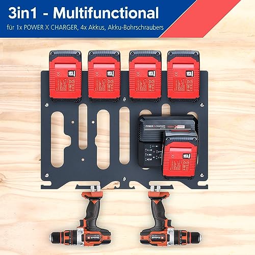 Soporte para baterías Einhell y taladro inalámbrico con base de carga estable 4