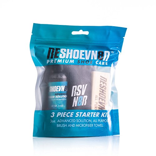 Reshoevn8r 3 Pc Starter Shoe Cleaning Kit - 3 Oz Bottle, Cleans Leather