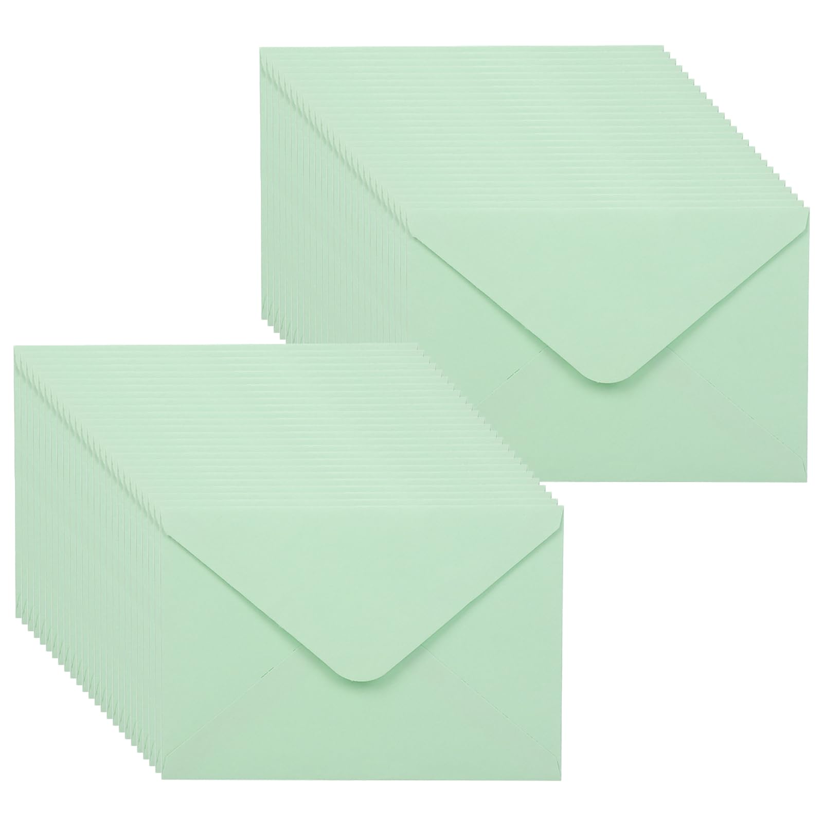 Geukmun Mini Envelopes - 50 Pack Small Light Green Colored Envelopes for Gift Cards, Wedding Invitations, Greeting Cards, Birthday Wishes, Thank You Notes (10.9x15.9cm)