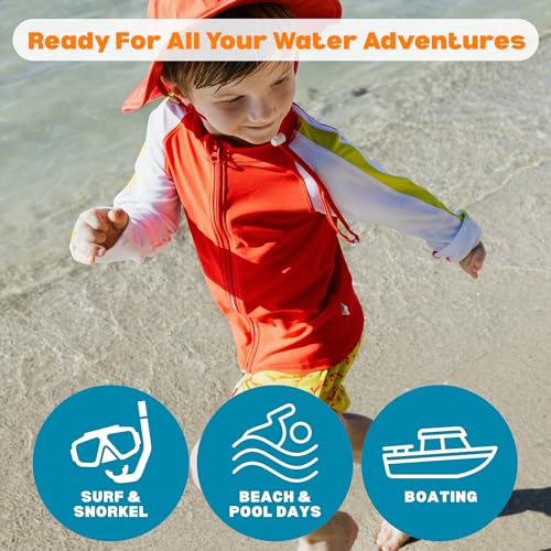 Image of SwimZip Boys' Long Sleeve Rash Guard & Swim Shorts Set - UPF 50+ Sun Protection