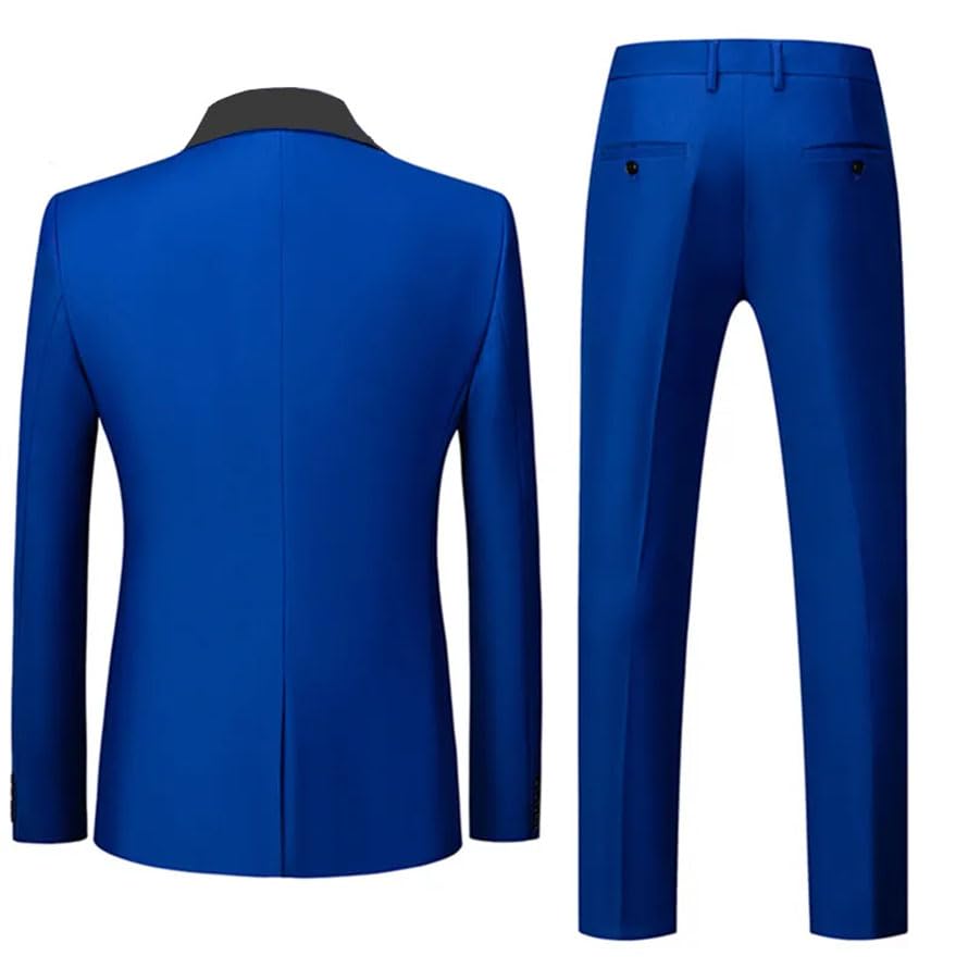 Pohullan Men Solid Formal Wedding Suit 3 Piece Suit Business Social Tuxedo Dress Set3
