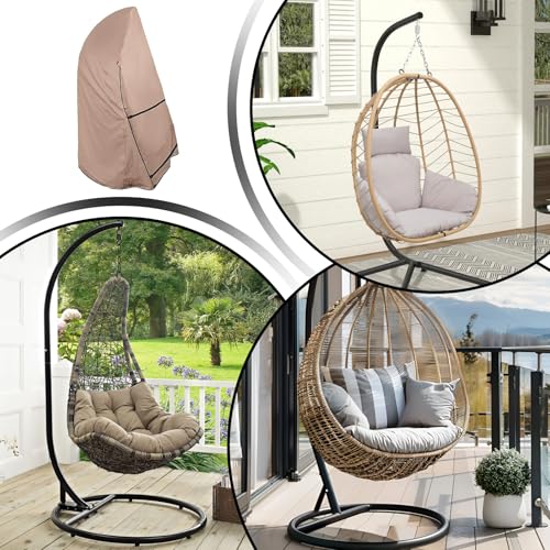 Bâche fauteuil suspendu extérieur imperméable housse de protection rotin - 7