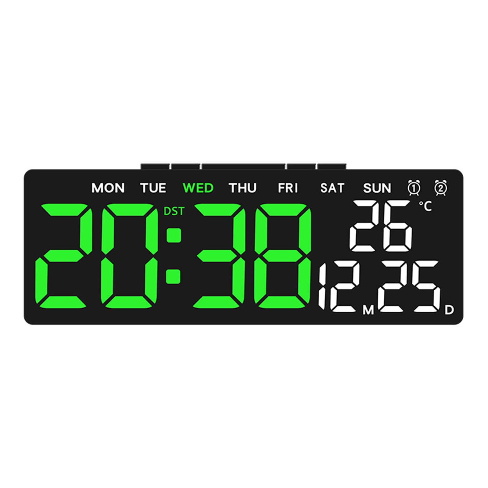 HDOYTXXM Casing LED Digital Desk Clock with Calendar and Thermometers for Students and Professional Adjustable Brightness Alarm Clock