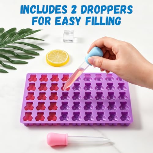 Image of 4 Pack Large Gummy Bear Molds Candy Molds - 3 Inch Gummy Silicone Molds