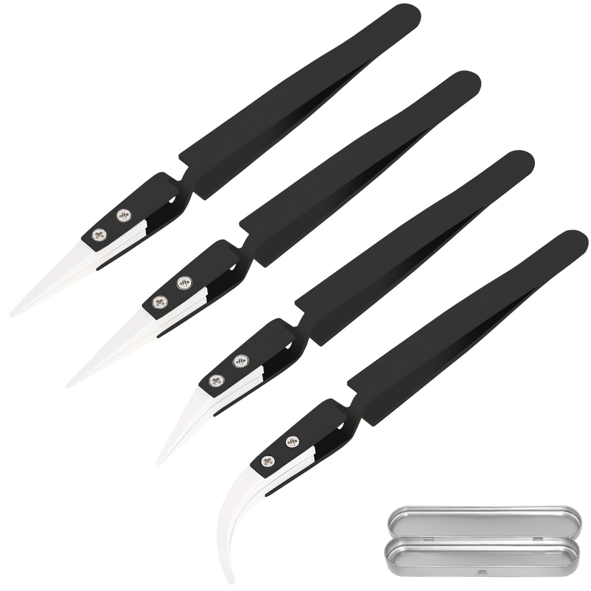 ZHUROUPU 4 Pcs Reverse Tweezers