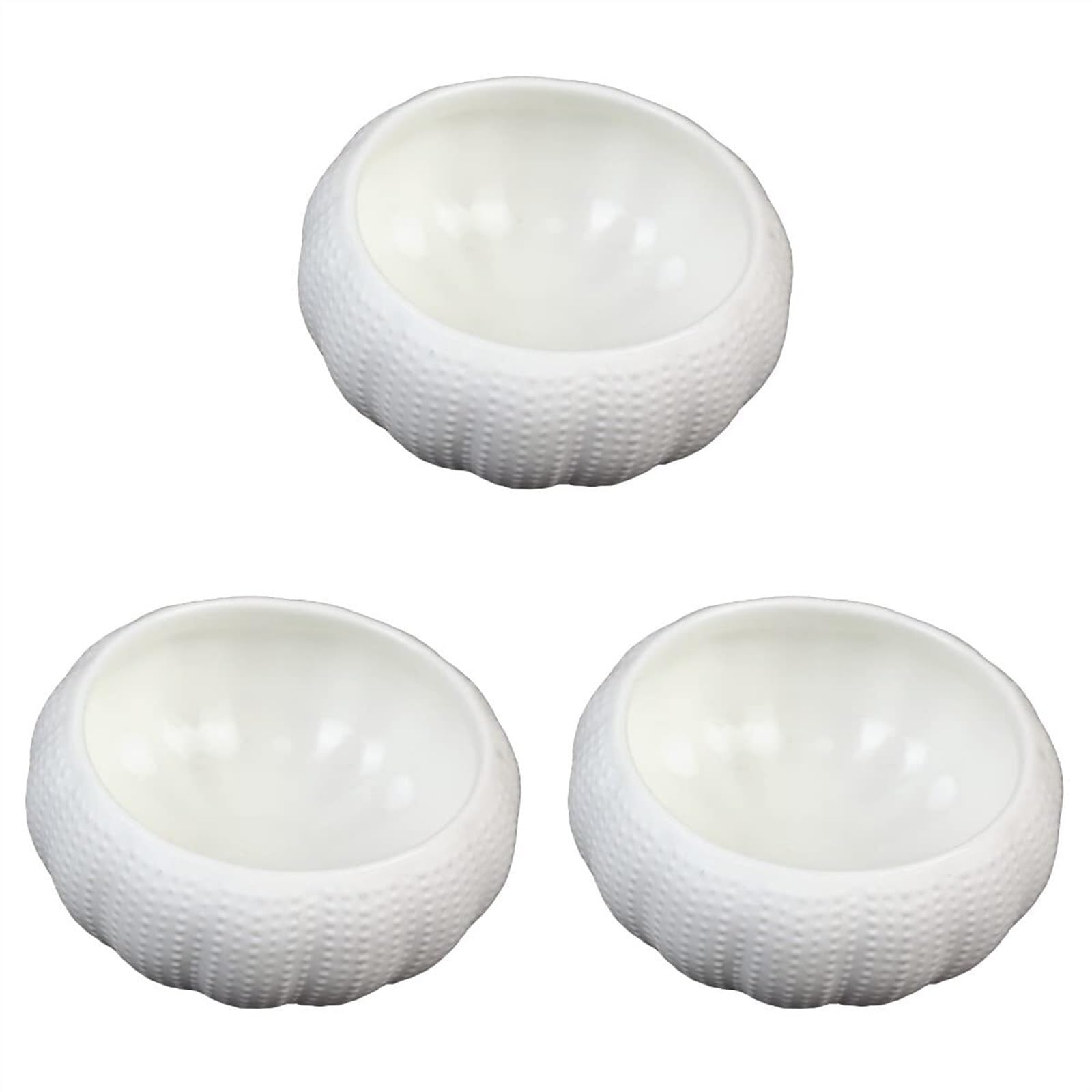 3 piezas Cuencos de salsa de soja Plato de salsa for mojar Plato de salsa de cerámica Bandeja de condimentos con forma de erizo de mar Exquisitos platos de cerámica con forma de erizo de mar Plato de