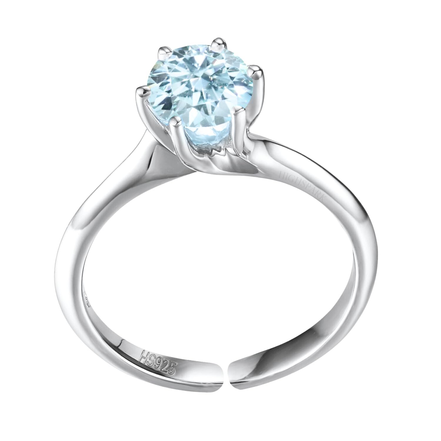 HighSpark 925 Silver Sparkling Martini Solitaire Ring for Women | 92.5 Sterling Silver & Diamond like Brilliance Sparkling Zirconia | Lovely Gift - Aquamarine (B0CBKQMSXP) Amazon Price History, Amazon Price Tracker