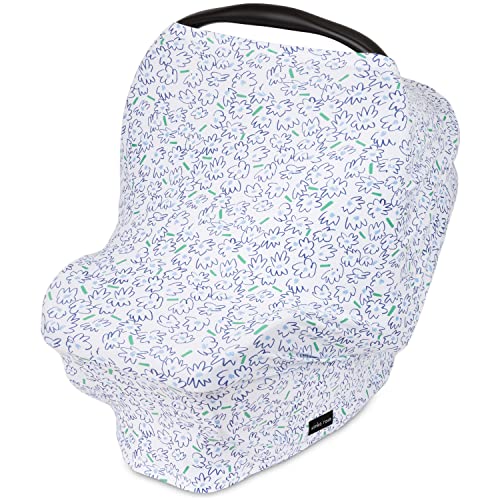 Image of Breathable Nursing Cover Up and Car Seat Cover for Babies Simka Rose - Breastfeeding Cover for Baby Boy & Girl - Adjustable Stretchy Infant Carseat Canopy Carrier Cover for Summer - Must Have Registry