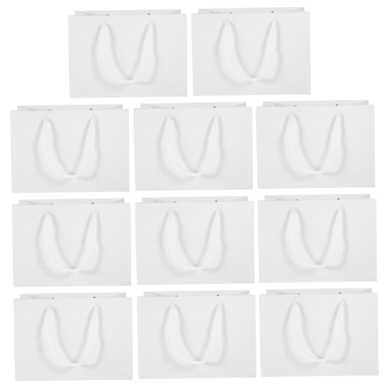Gatuida Weiße Kleiner Papiertüten aus Papier und Baumwolle 20 Stück mit Henkeln Wiederverwendbar Leicht und Tragbar für Hochzeit und Besondere Anlässe