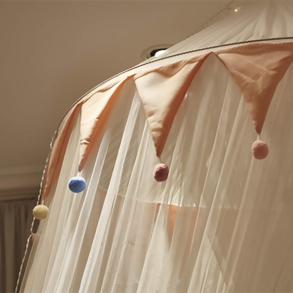 DMCE Cupola Tre Porte Zanzariera,per Indoor All'Aperto,Punture Anti Zanzare Facile da Installare Zanzariera Baldacchino del Letto-Rosa 120cm(47inch)