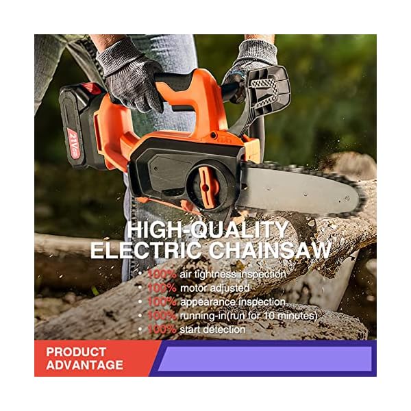 ZHANGTAOLF Schnurlose Kettensäge 40 V 14-Zoll-bürstenlosen Batterieketten 2X 4.0ah Schnurloses Kettensäge mit Batterie… – Bild 3