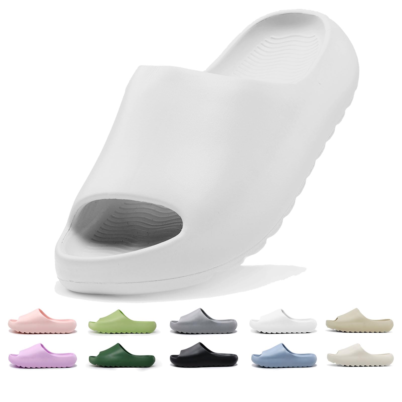 Kids Lightweight Soft EVA Non-Slip Slides Slippers Open Toe Comfy Sandals for Toddler Boys Girls Children Bathroom Shower Summer Pool Beach Slippers