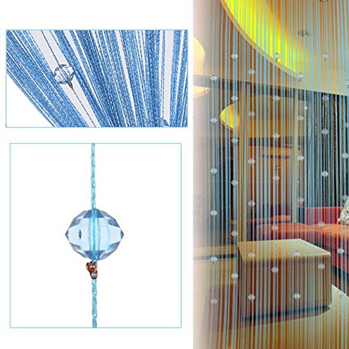OMG_Shop 100x200 cm Fashion Decoration Beaded String Curtain Door Divider Crystal Beads Tassel Screen Home Decoration
