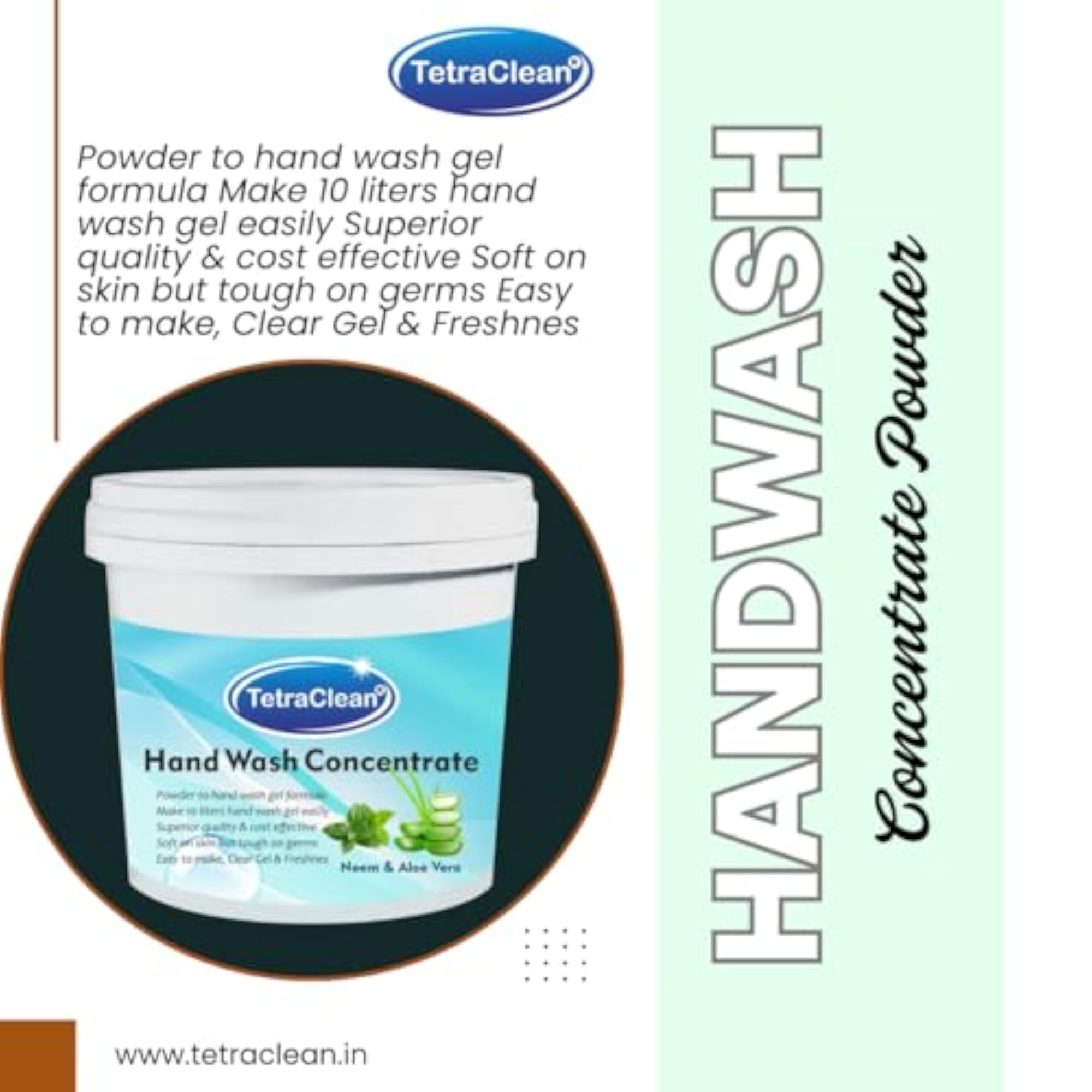 Hand Wash Concentrate Powder 500g, Aloe Vera & Neem