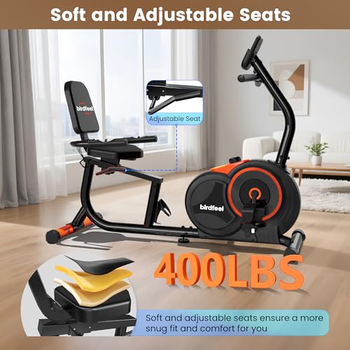Recumbent Exercise Bike for Home,Recumbent Stationary Bikes for Adults & Seniors,Load Capacity of 400 pounds,Equipped with 16 Adjustable Gears, and Soft Adjustable Seats - Image 3