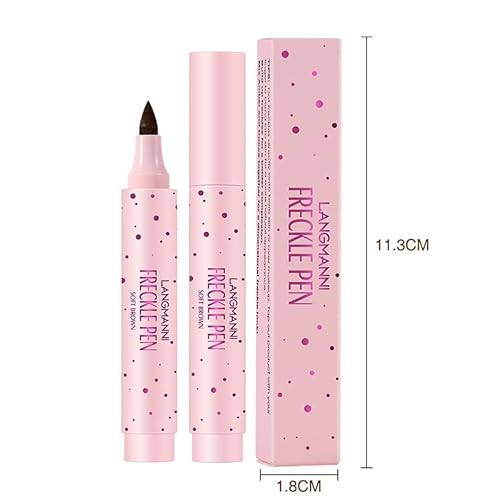 Beliky Girl Sommersprossenstift, Natürlicher Naturgetreuer Sommersprossen-Makeup-Stift, Wasserdichter Langlebiger Sopt-Stift Mit Weichem Punkt für Natürliches Müheloses Versunkenes Makeup (Hellbraun)