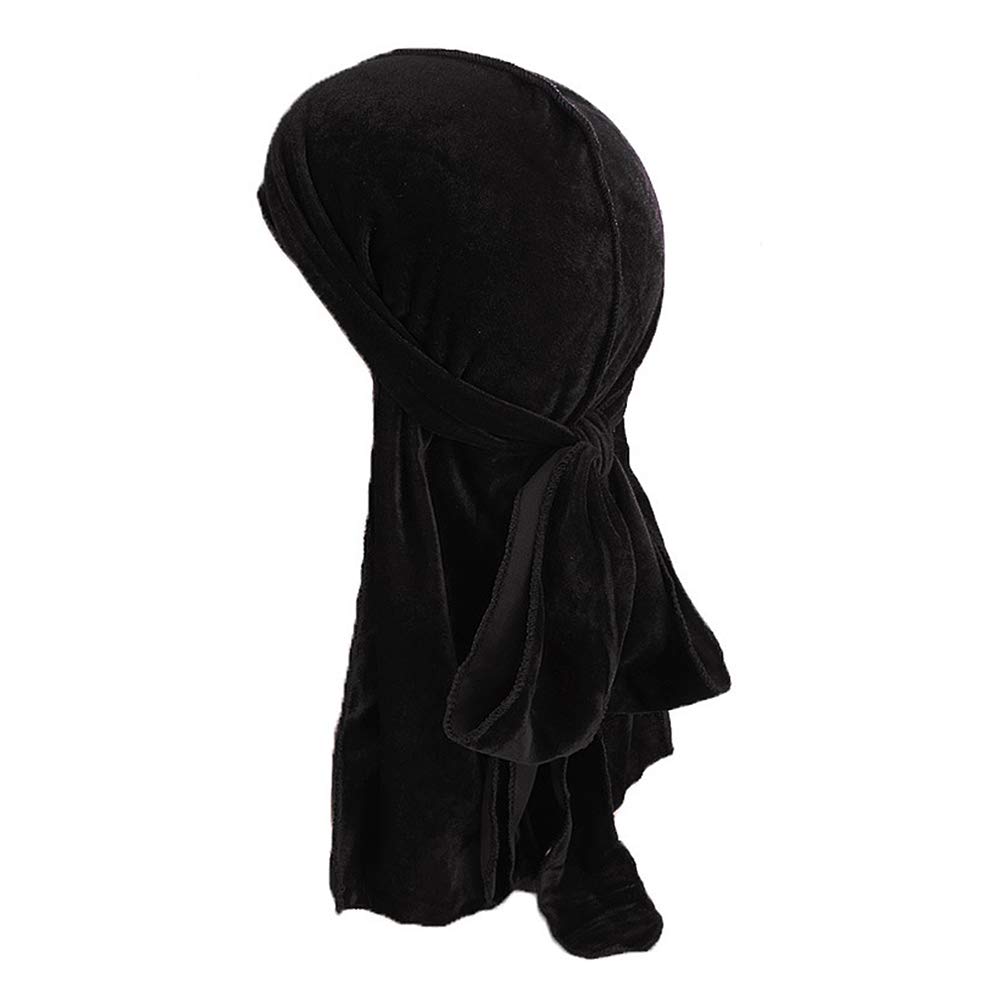Magik Unisex Gold Velvet Durag Hat Cap Premium Design Doo Rag Braids Bicycle Dance Black 1 Pack