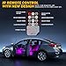 Xprite RGB LED Car Interior Bluetooth USB Light Strip, w/Wireless Remote and APP Control,4 PCS Under Dash Footwell Ambient Lights Kits, DIY Music Mode Universal for Vehicle Internal, SUV, Trucks