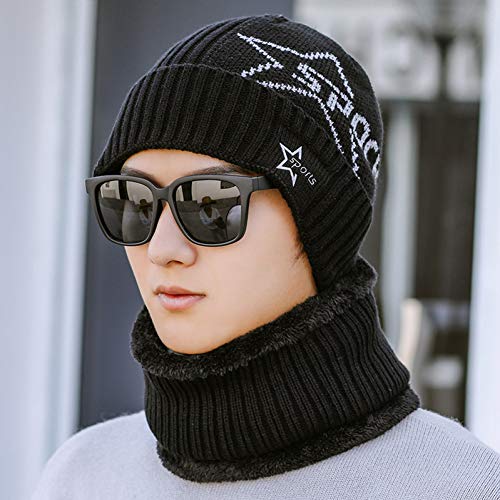 Bonnet tricoté chapeau de coton jeunesse et velours pour une protection hivernale totale