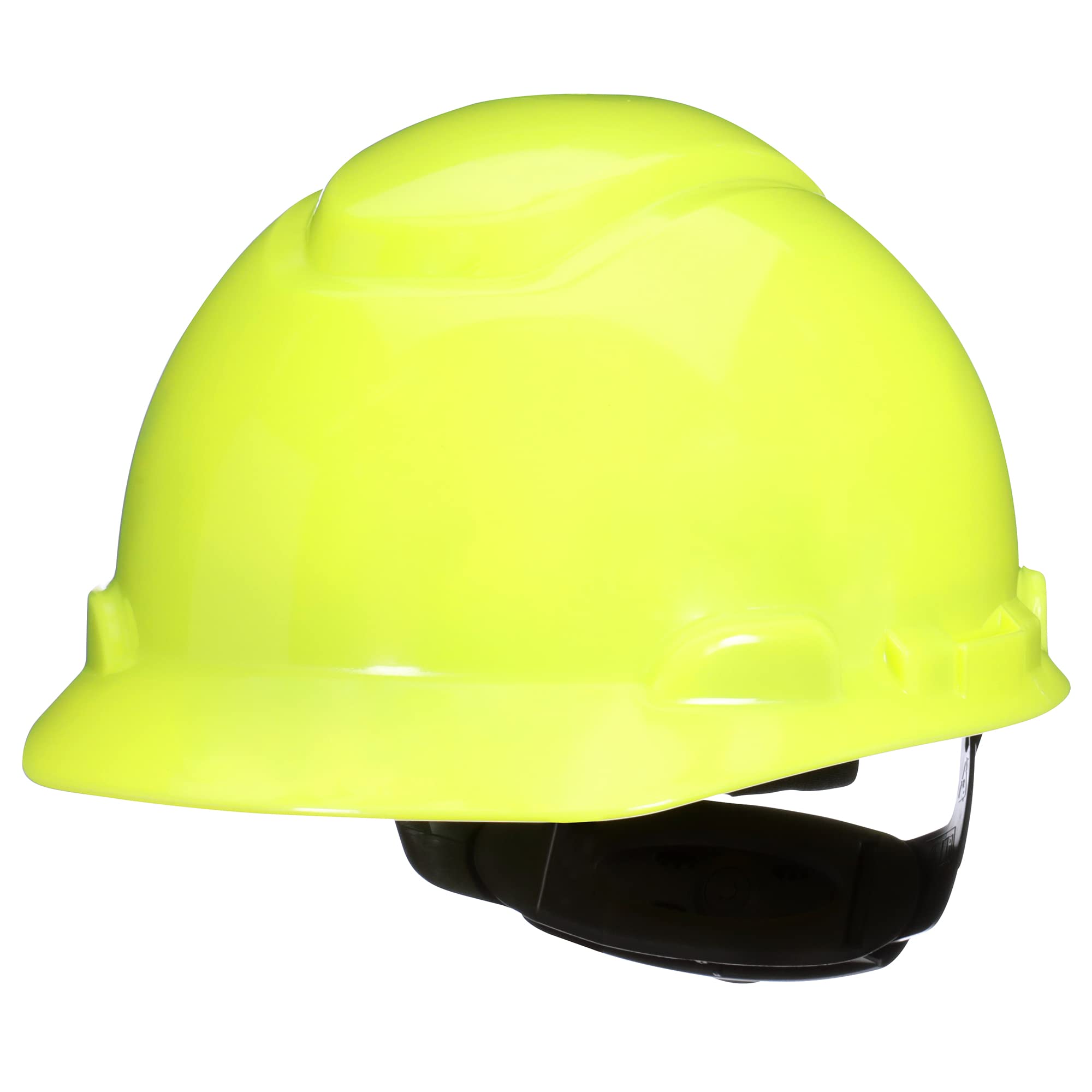 SecureFit 3M Hard Hat SecureFit H-709SFR-UV, Hi-Vis Yellow, Non-Vented Cap Style Safety Helmet with Uvicator Sensor, 4-Point Pressure Diffusion Ratchet Suspension, ANSI Z87.1, Medium
