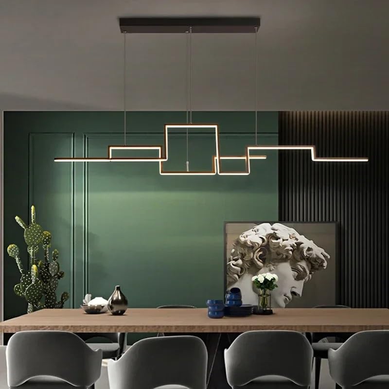 Lustre moderne LED salle à manger luminaire suspendu cuisine géométrique 150cm