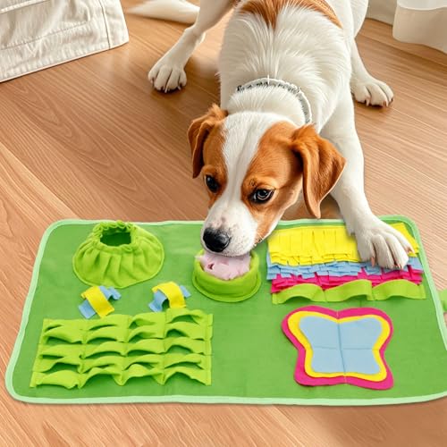 HJJWNDDNG Snuffle Mat for Dogs, Rectangular Felt Cloth Interactive Snuffle Mat Pet Treats Feeding Mats Foraging Puzzle Blanket Slow Feeding Pad Training Pad with Non Slip Bottom