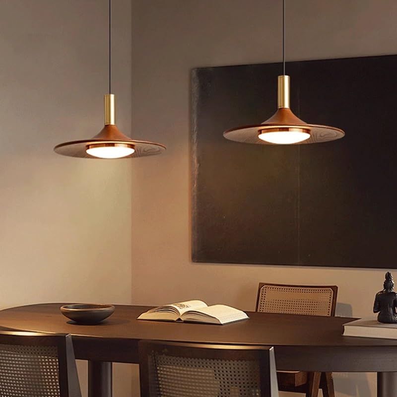 Lampe suspendue restaurant fer forgé design noyer élégant