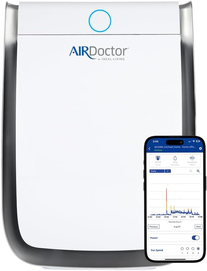 3500i SMART Air Purifier for Living Rooms & Bedrooms. 3 Stage Filtration with Pre-Filter, UltraHEPA, Carbon/VOC. Captures Particles 100x Smaller Than HEPA Standard (AirDoctor 3500i Smart)