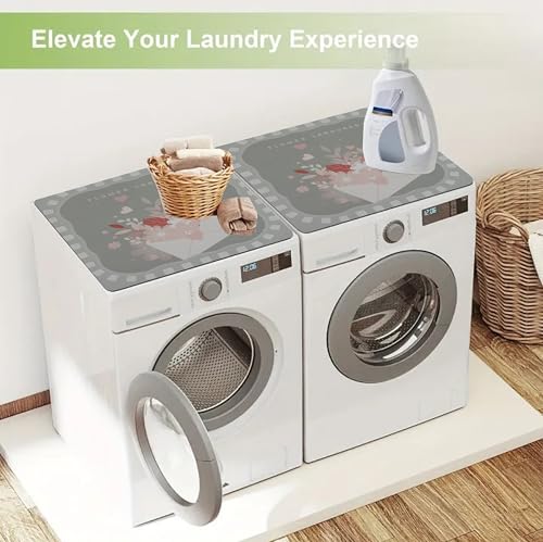 Image of Homecloud Non-Slip Washing Machine Mat - Durable Waterproof Protective Cover for Washer & Dryer, Dust-Resistant Mat Ideal for Laundry Room & Kitchen Appliances | 60x60cm (Grey)