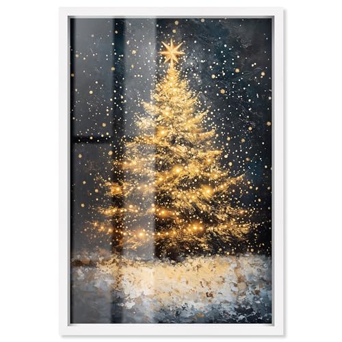 Star of Wonder Tree I Shadowbox Print Christmas Wall Decor