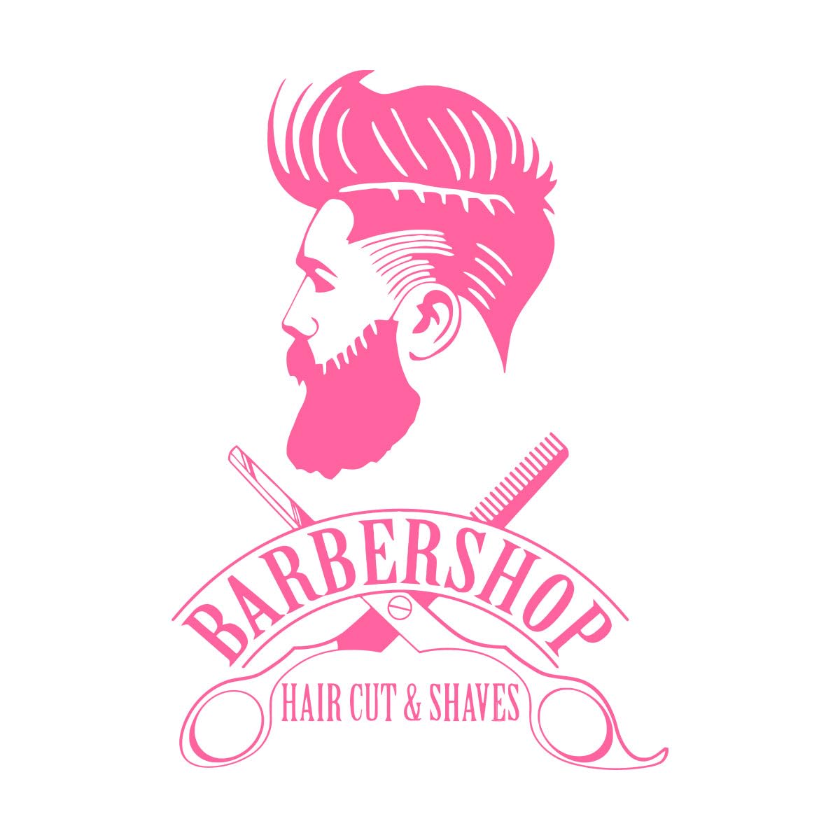 Lzhouting Wall Stickers 3602 Barber Shop Logo Wall Decal Traditional Barbers Decals Sticker Window Barber Shop Art Sign Removable Art Mural Home Decor Extra Large - 70X101cm