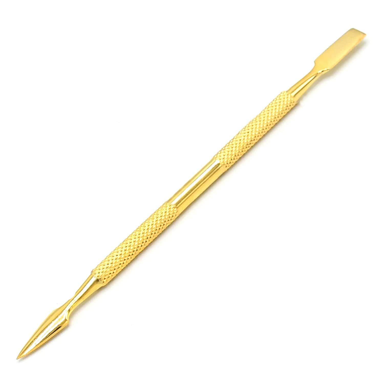 DDP Gold Cuticle Pusher Manicure Gel Nail Art Removal Tool Dual Scraper