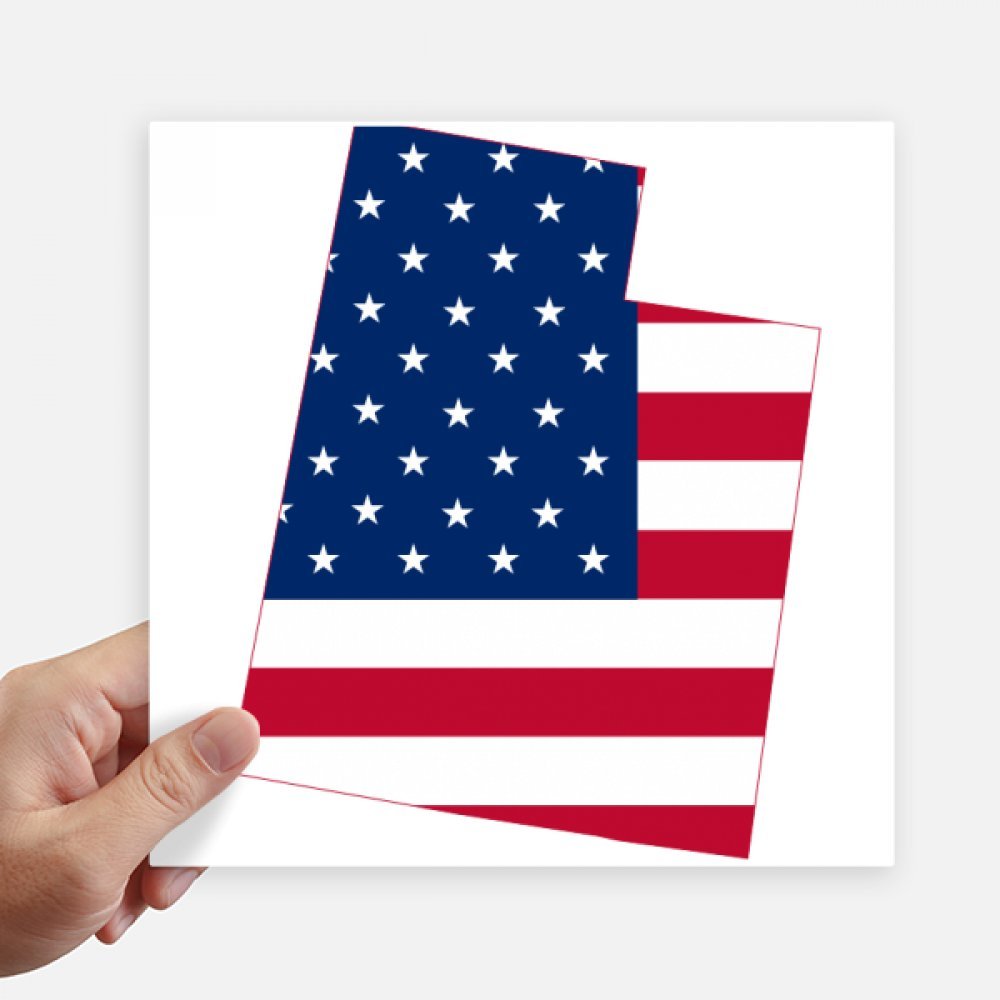 Sticker carte Utah et drapeau USA de qualité supérieure pour décoration murale 20cm