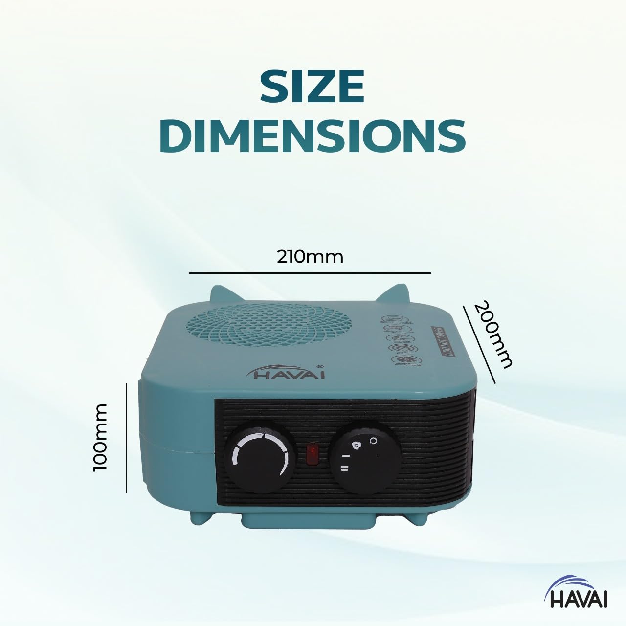 HAVAI Fan Heater Ace Pro | 2000W Room Heater with Adjustable Thermostat & Dual Heat Setting | Hot & Cool Air Blower | Overheat Protection | Portable Room Heater for Home & Office 1