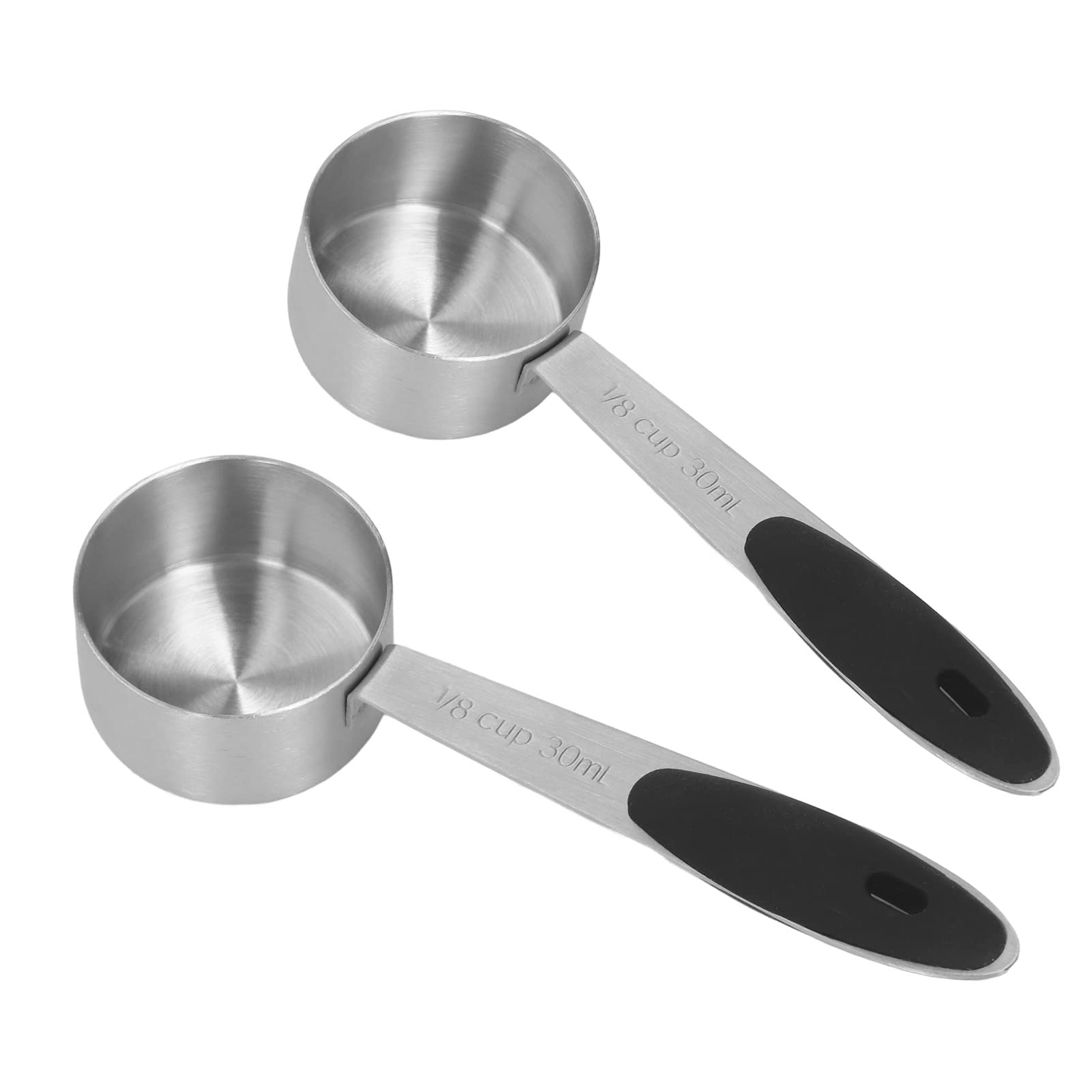 1/8 Cup Measuring Cup, Pack of 2 Stainless Steel Coffee Bean Measuring Spoon 30ml Capacity Small Coffee Scoop Measuring Cup Measuring Table Spoon for Coffee Bean Milk Powder Tea