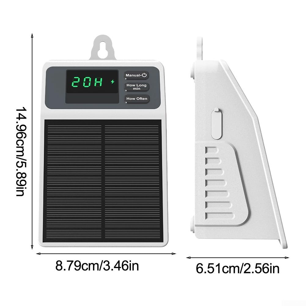 Sistema de riego Solar programable, Kit de riego automático por Goteo con batería de Larga duración para Uso en jardín