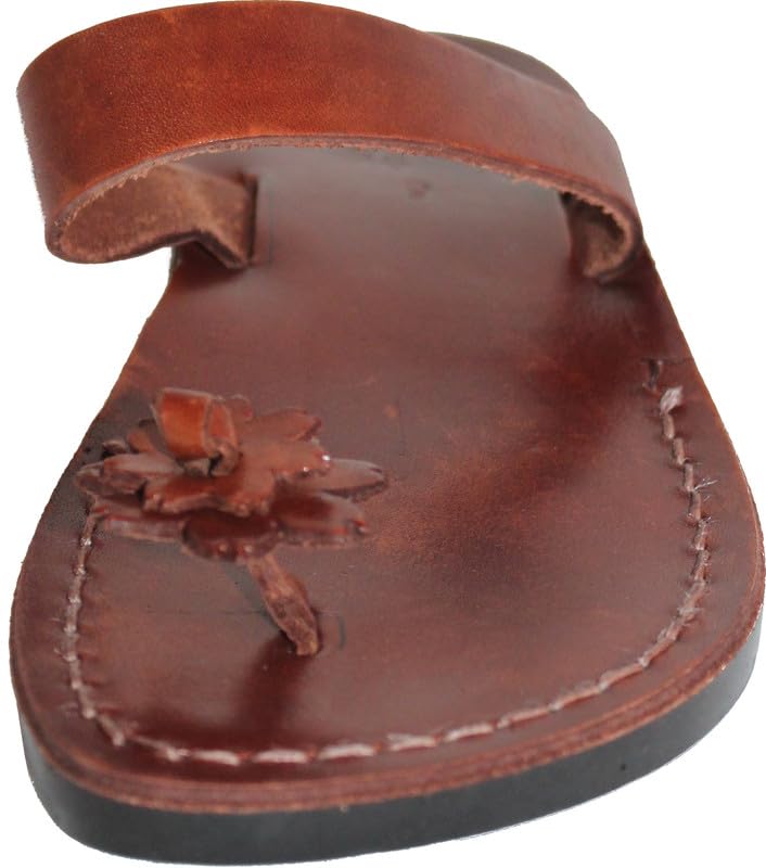 Holy Land Market Men/Women Biblical Jesus Leather Sandals/Slides From Jerusalem (The Shepherd Style III)2