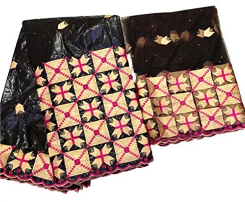 PENVEAT Nuovo Bazin Brode Getzner 2019 Cotone di Alta qualità Bacino Ricamo Brode Tessuto africain, KY14536B406